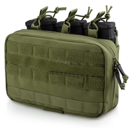 Tactical Mag Admin Pouch Molle Utility Tool Pouch Medical EMT Organizer with Triple Stacker Magazine