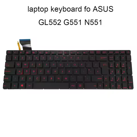 Replacement Keyboards GL552 Backlit Keyboard for ASUS ROG GL552 GL752 UK PO Portuguese Black 0KN0 RZ
