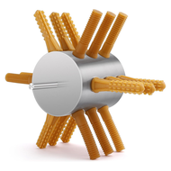 【BBI】-1 PCS De- Poultry Remover New 18 Fingers Silver & Brown Stainless Steel + Rubber 0.4Inch Shank