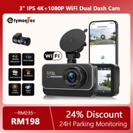 Car Camera Dash Cam Dual Vision Car Recorder DVR 4K+1080P WIFI APP 3" IPS for Cars with App Cars Front Rear View Camera for Vehicle Black Box Car Assecories(Free gift cell phone car charger or Hardwire Kit available for first 10 buyers)