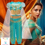 [READY STOCK] Halloween Aladdin Princess Jasmine Dress Cosplay Costume With Cloak