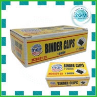 ▾ ඏ ௸ ↞ ♞,♘MGK BINDER CLIPS, COLOR: BLACK, 12 PCS/BOX