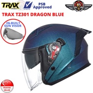 TRAX Helmet TZ301 DRAGON BLUE (PSB APPROVED) Free Helmet Bag