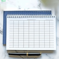 HELIX Financial Record Book, Blank Grid Multifunctional Spiral Bound Notebook, Leather paper Vertica