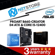 PWP ASUS PROART B660-CREATOR D4 ATX & INTEL CORE I5-12400 PROCESSOR