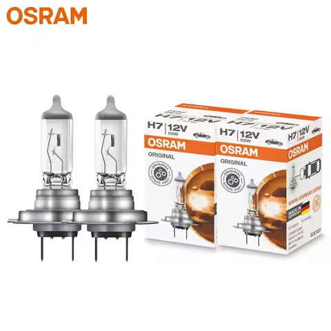 OSRAM Original H7 12V 55W Halogen Headlight Bulbs - 3200K, PX26d, High/Low Beam - Made in Germany (P