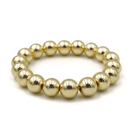 PYRITE หินไพไรต์แท้แบบเงา ขนาด 10 มม. (เลือกสีได้ สีทอง สีเงิน สีโรสโกลด์) by siamonlineshop