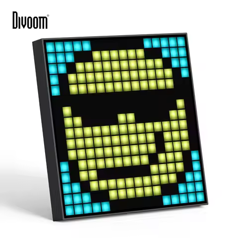 Divoom Pixoo-16 WiFi Pixel Art Digital Frame LED Display Clock Social Media Tracker Home Lightning D