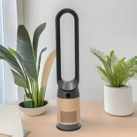 Adjustable Thermostat Heating Cooling Fan, 42 Inch Low Noise Bedroom Fan, Eco Energy Saving Mode wit