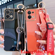 Casing OPPO Reno 8 5g 2022 RENO8 PRO 5G 2022 OPPO Reno 10 5g phone case Softcase Electroplated silicone shockproof Cover new design wristband straps Lanyard for girls WDXGS01