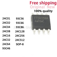 10PCS Baru 24C01 24C02 24C04 24C08 24C16 24C32 24C64 93C46 93C56 93C66 93C86 24C128 24C256 24C512 SO