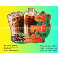 Milk coffee sticker decal, vending cart decoration