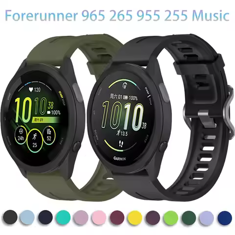 22mm Silicone Straps For Garmin Forerunner 965 265 955 255 Music Sports Bracelet Watchband For Garmi