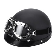 jhsgd Hot Sell Brown Synthetic Leather vintage Motorcycle Motorbike Vespa Open Face Half Motor scoot