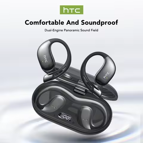 Open Ear Bluetooth Earphone HTC NE57 Original AI Simultaneous Translation Headphones HIFI Sound Qual