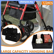 2Pcs/1Pc Large Rollator Walker Basket Under Seat Rollator Bag for Four Wheel Rollator Oxford Cloth B