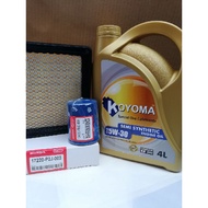HONDA CRV S10, AIR FILTER + OIL FILTER + KOYOMA 5W30 SEMI SYNTHETIC ENGINE OIL