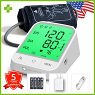 Big Screen Blood Pressure Monitor Digital with Charger USB Powered BP Monitor Digital Electronic Easy Reading for Older Blood Pressure Original Monitoring Automatic Sphygmomanometer 5 Years Warranty Home Health Monitoring Tool