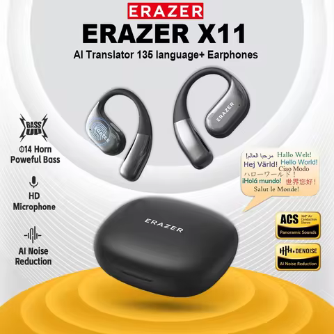 ERAZER X11 Bluetooth Earphones Sports Wireless Headphones Call Noise Cancelling Earhooks OWS AI Tran