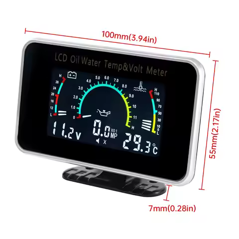 2026 Mulitifunctional LCD Gauge 3 IN 1 Oil Temperature+Water Temperature+Voltmeter with Sensor 1/8NP