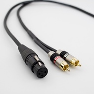 {-}hifi XLR to Dual RCA Audio Cable 2 RCA Male to XLR 3 Pin Female Cannon Amplifier Mixing Plug Cable 1m 1.5m 2m 3m 5m Cannon cable Braided shield wire