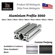 Heavy Duty 3060 Black Aluminium Profile size 30x60 20cm/40cm/60cm/80cm/100cm for commercial or DIY u