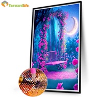 5D DIY Full Round Drill Diamond Painting Swing Under A Tree Home Decor Art Craft