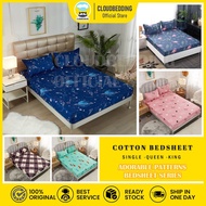 Premium Cotton Queen Size/King/Single Fitted Bedsheet 650TC Cadar Getah Keliling Sarung Tilam Pillow