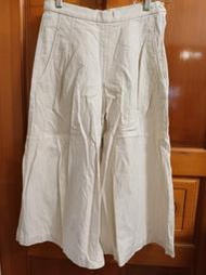 二手寬褲 UNIQLO IDLF系列 女裝麻棉寬褲(腰圍 61cm)