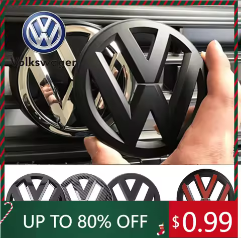2026 Hot Emblems 2Pcs Car Front Grill/Rear Emblem Lid Covers Logo Sticker For Volkswagen VW GOLF 5 6