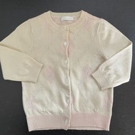 (包郵) Nicholas and Bears white pink wool cardigan 羊毛針織外套 暗格仔波點 90cm