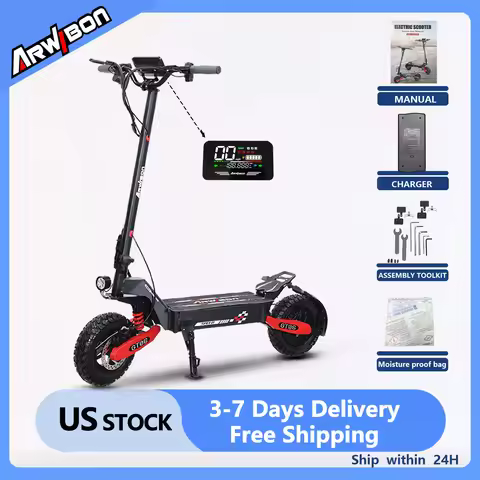 Arwibon GT06 1200W Foldable E-Scooter for Adults -Max Speed 25MPH, 48V 13AH/23.4AH, 11"Off-Road Tire
