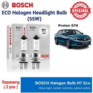 [Proton S70] Sepasang 55W BOSCH Eco Halogen Car Headlamp Bulb 12V H7 Mentol Lampu Depan Kereta 3000K
