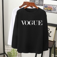 <mybhaju> baju Voguee wanita t-shirt lengan panjang perempuan hitam putih 3xl/longsleeve tshirt wome