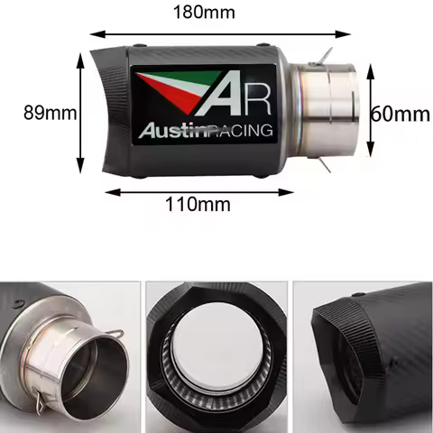 60mm AR motorcycle carbon brazed exhaust muffler with DB Killer fit motorcycle S1000RR S1000M R6 R11