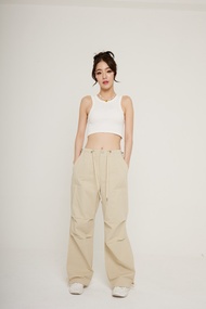 Niyom Jeans Collection FIORE รุ่น CL-07  กางเกงผ้าทรงกระบอกสีครีม