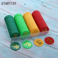 [STARTIST] 160pcs Poker Chips 2 Styles For Choice, Numbers Printed Face Value Style 1