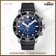 [Ready Stock] Tissot Seastar 1000 Chronograph Blue Dial 45.5MM Rubber Strap | Men’s Watch | T120.417
