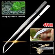 FLIN 1Pcs Aquarium Tweezer, 48cm Stainless Steel Water Grass Clip,  Long Tong Fish Tank Cleaning Too