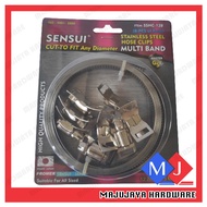 SENSUI 12.7MM X 3M Japan Multi Bands Multi Band Stainless Steel Hose Clip Set With 8 Locking Part Multi Size SSHC-128