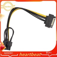 [Hot-Sale] 15Pin  Male to 8Pin(6+2) PCI-E Power Supply Cable  Cable 15-Pin to 8 Pin Cable 18AWG Wire