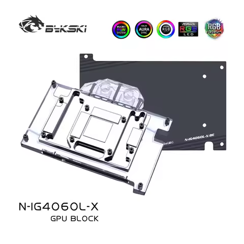 Bykski N-IG4060L-X GPU Water Block Use for Colorful RTX 4060 Meow / Ultra W OC 8GB Video Card Coolin