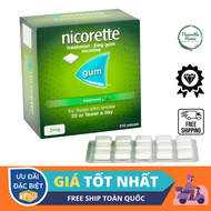 Kẹo gum Nicorette 2mg-210v cai thuốc_lá hiệu quả-Nicorette Gum 4 mg Fresh Mint Nicotine Gum Fast Cra