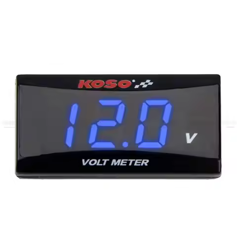 KOSO Motorcycle Mini Voltage Meter Voltmeter 0-20V LED Digital Display Waterproof Voltage Tester Mod