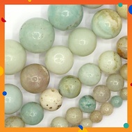 Natural Amazonite Gemstone Beads Loose Crystal Stone Bead 4mm-12mm Smooth Round Manik Batu Kristal D