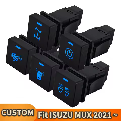 12V Car Push Switch Blue Led Light Bar On-Off Button for Isuzu MU-X (07/2021-up), D-Max/Mazda BT50 (