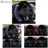 Plush Rhinestone Steering Wheel Cover Soft Polyester Steering Wheel Cover for 37-38cm Diameter Steer