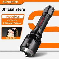 SUPERFIRE X8 10W Rechargeable Bright Flashlight EDC Light Max 726 Lumens LED Small Flashlight with T