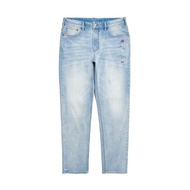 江戶勝 日系 男裝 經典淺色窄管直筒牛仔褲(漂淺藍) #褲子