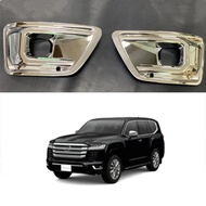 For Toyota Land Cruiser 300 FJ300 LC300 VXR GXR 2022 2pcs Chrome Car Front Fog Light Frame Lampshade